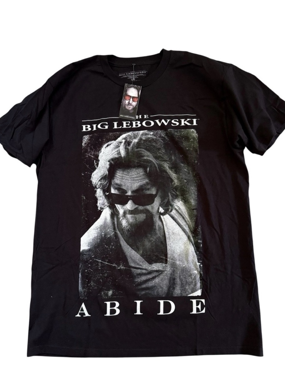 The Big Lebowski The Dude Abide Men’s Graphic T-Shirt Size Medium Black